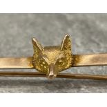 Vintage 9ct solid gold Fox tie pin/brooch marked patent 24914 9ct SB&S LTD very nice condition