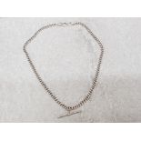 Sterling Silver necklace with T-Bar 21.8g 44cm