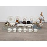 A lot of pyrex and glassware to include plates ,cups soup bowls and various items of denby ware