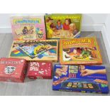 7 boxed classic vintage games including compendium, side track, daylight robbery etc