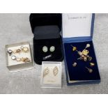 Large Quantity of earrings includes 9ct gold and green stone etc