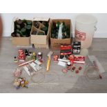 A lot of home brew and wine making kit to include wine bottles fermenting bin ,along with