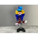 Murano glass clown 26cms in good condition