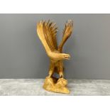 Large wooden carved eagle 53cms (damaged repaired)