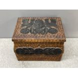 Hand carved table box mid century modern in The style of designers such as FFrench and clappison