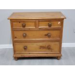 Heavy light oak 4 drawer chest 97x50x85cm