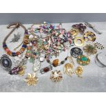 Box of costume jewellery including miscellaneous brooches, necklaces etc
