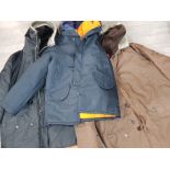 3 gents rain coats, size XL