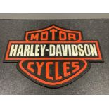 Cast metal Harley Davidson wall plaque 34cm x 26cms