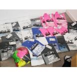 Box of 24.7 Gymwear vests still sealed as new, pink size small the rest Xl, 25 in total