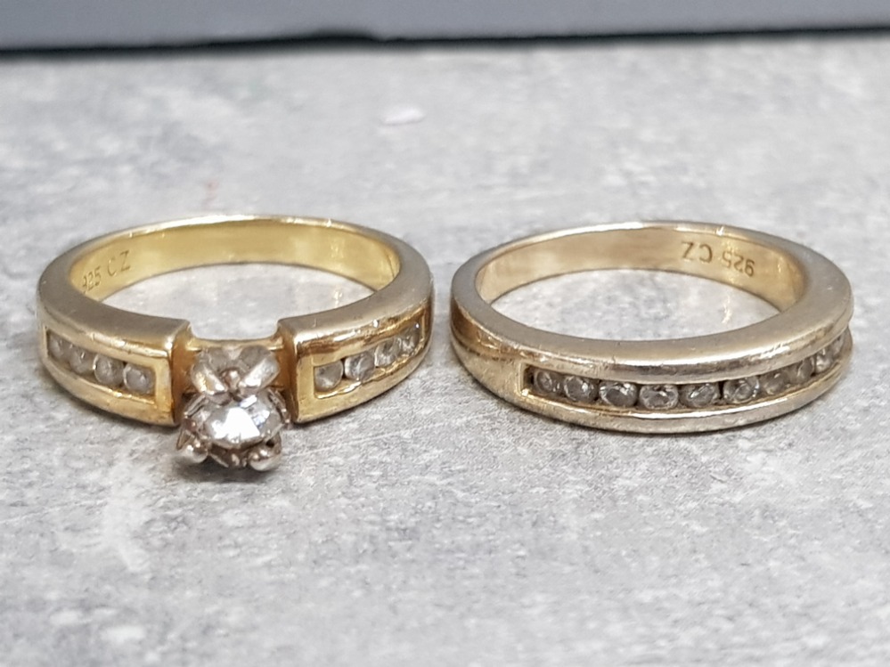 2 silver 925 CZ rings, 7g