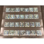 Stamps Great Britain 1841 2d blues (28) in mixed grades