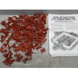 Box containing Age of Battles wargame miniatures, Samurai Army mainly cavalry and infantry