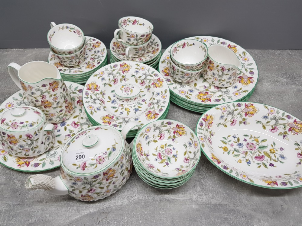 43 pieces of Haddon Hall Minton bone china, plates, bowls, kettle etc