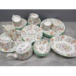 43 pieces of Haddon Hall Minton bone china, plates, bowls, kettle etc