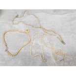4 vintage pearl necklaces
