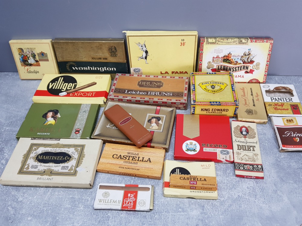 2 boxes containing a large Quantity of vintage cigar tins and boxes - Bild 2 aus 4