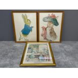 3 Beatrix potter framed prints