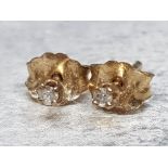 9ct gold tiny but real diamond stud earrings