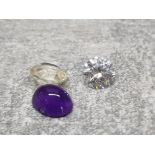 Swarovski crystal stone plus 2 other stones clear and purple