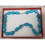Turquoise and 925 silver necklace