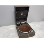 Vintage World famed Antoria turntable record player complete with handle