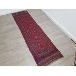 Afghan Meshwani runner fringed rug 244x65cm