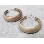 Pair of large silver hoop earrings 7.2G