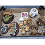 Box containing oriental tea china, maling dish, sadler ginger jar etc