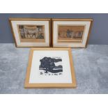 2 gilt framed lithographs includes The battle of Bosworth field together with framed algan arts