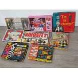 8 boxed vintage boardgames includes compendium of games, Fibber and im in charge etc