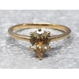 9ct gold ring with natural stone solitaire