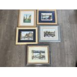 5 framed prints on Newcastle and Gateshead by B Simpson