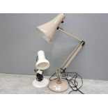 Metal angle poise lamp plus desk lamp