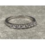 14ct white gold half eternity ring size O 2g