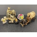 Lot miscellaneous items including horse and cart and bric-a-brac