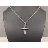 Silver crucifix pendant and silver chain