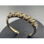 Ladies 9ct gold diamond six stone ring 2g size O