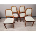 Set of 4 Nathan teak framed chairs, 2 carvers - 2 singles