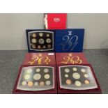 UK Royal mint proof coin sets 2001,2002 and 2003 all complete in original cases and boxes with