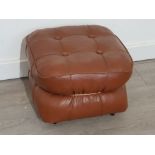 Vintage brown leather hanley footstool