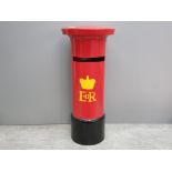 Reproduction metal red post box, with screw off lid, used for weddings and other functions for