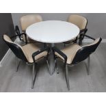 Modern Office pedestal table and 4 reception armchairs