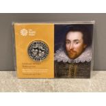 Royal mint Coin 2016 £50 Shakespeare pure silver coin in original sealed pack