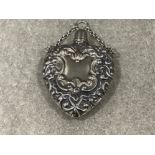 Sterling silver miniature heart shaped hip flask 20.83g