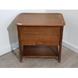 Vintage oak sewing box table, shabby chic trolley by Jonell