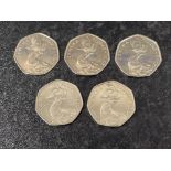 Coins 2016 UK 50p Jemmima Puddle Duck x5 in nice condition