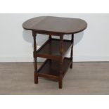 Edwardian Mahogany drop leaf 3 tier hall table, L78xW60xH73cm