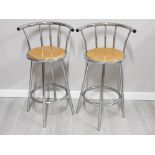 Pair of metal framed highchairs