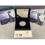 Royal mint 2017 £5 Viking conqueror silver piedfort proof coin in case and box with certificate